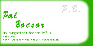 pal bocsor business card